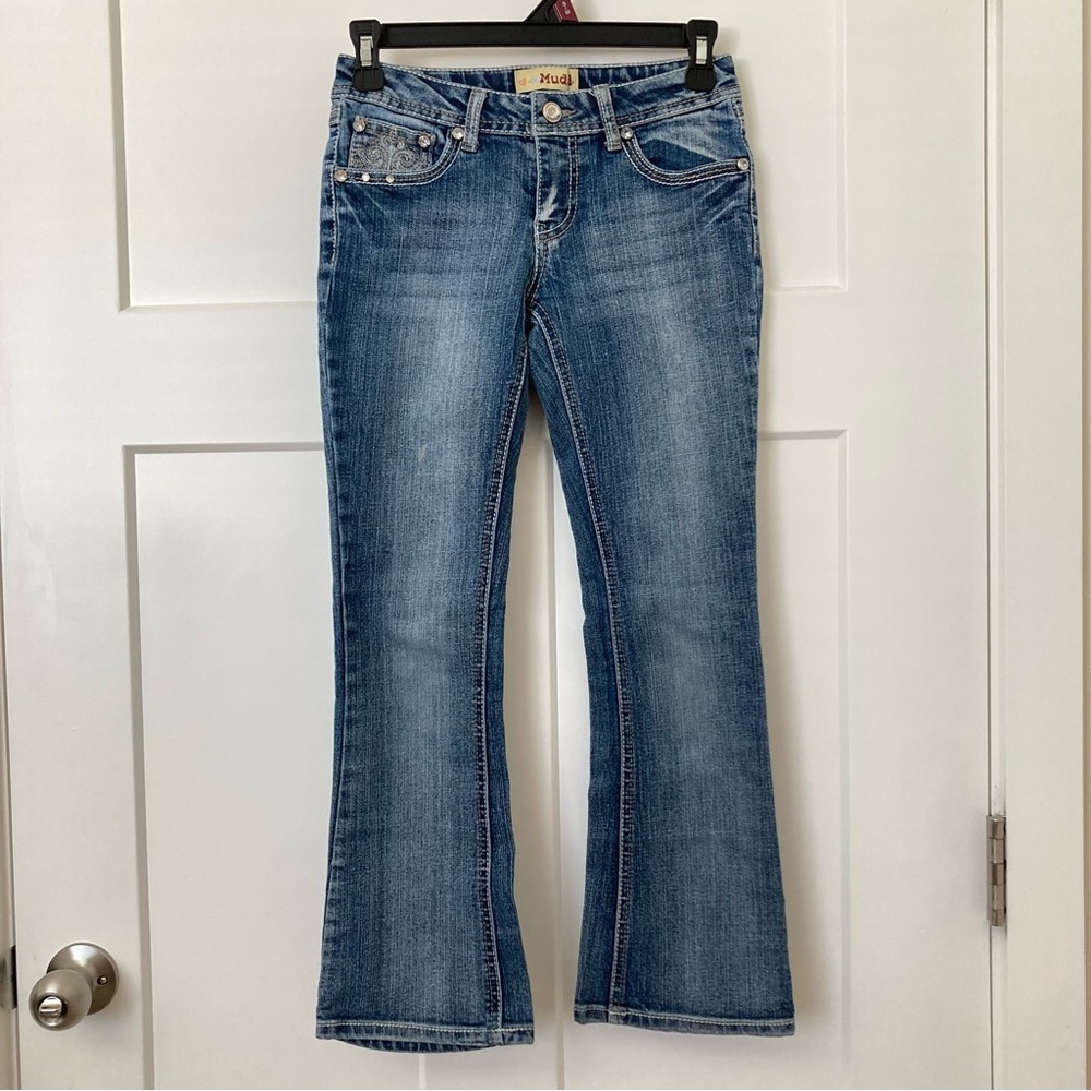 Mudd Girl’s Blue Embroidered Jeans, Size 10, Made in China
